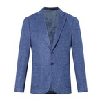Single-Breasted w/ Two-Button Speckled Tweed Blazer // Navy (M)