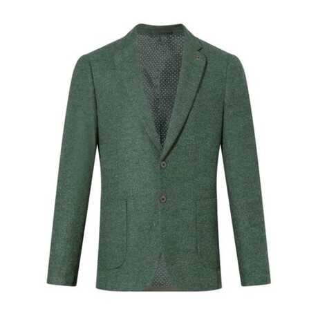 Single-Breasted w/ Two-Button Speckled Tweed Blazer // Green (S)