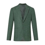 Single-Breasted w/ Two-Button Speckled Tweed Blazer // Green (M)