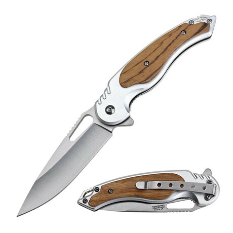 Spring Assisted Knife // MT-A2012 // Wood (Grey)
