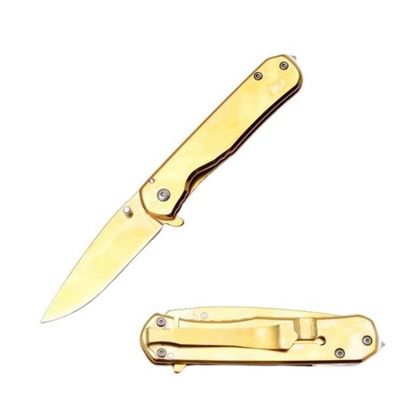 Spring Assisted Knife // SE-1196 // TiNite Coated Stainless Steel (Rainbow)