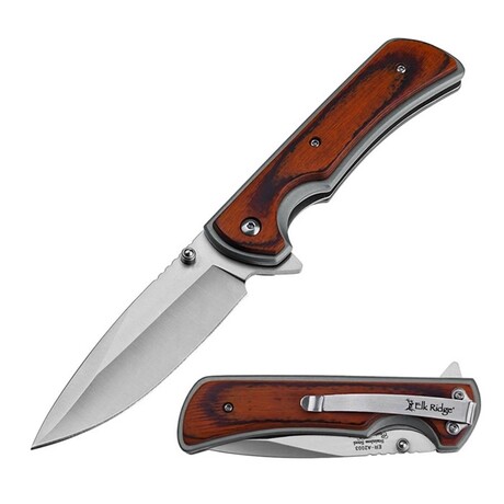 Spring Assisted Knife // ER-A2003 // Wood (Mahogany)