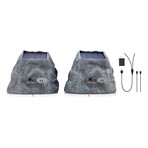 Bluetooth Solar Multi-Link Wireless Rock Speaker // Pair