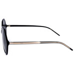 Hugo Boss // Women's Round Sunglasses // Black Crystal + Grey