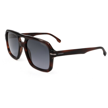 Carrera // Men's Square Sunglasses // Brown Horn + Dark Grey Gradient