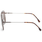 Hugo Boss // Men's Aviator Sunglasses // Matte Brown Dark Ruthenium + Brown