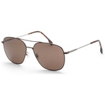 Hugo Boss // Men's Aviator Sunglasses // Matte Brown Dark Ruthenium + Brown
