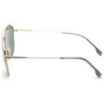 Hugo Boss // Men's Aviator Sunglasses // Matte Gold + Green