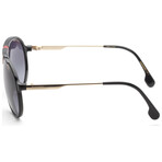 Carrera // Unisex Square Sunglasses // Black Gold + Smoke Gradient