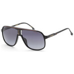 Carrera // Men's Square Sunglasses // Black Red + Dark Grey Shaded Gradient