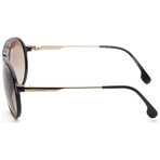 Carrera // Unisex Aviator Sunglasses // Black + Brown Shaded Gradient