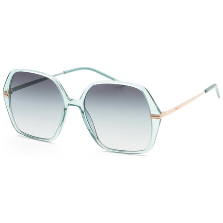 Hugo Boss // Women's Square Sunglasses // Gold Green + Green Gradient