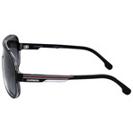 Carrera // Men's Square Sunglasses // Black Red + Smoke Gradient