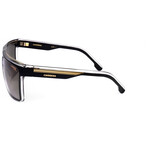 Carrera // Men's Shield Sunglasses // Black Gold + Brown