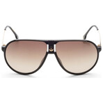 Carrera // Unisex Aviator Sunglasses // Black + Brown Shaded Gradient