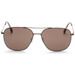Hugo Boss // Men's Aviator Sunglasses // Matte Brown Dark Ruthenium + Brown