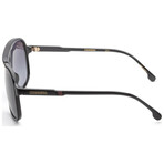 Carrera // Men's Square Sunglasses // Black Red + Dark Grey Shaded Gradient