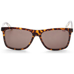 Hugo Boss // Men's Rectangular Sunglasses // Havana Crystal + Brown
