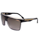 Carrera // Men's Shield Sunglasses // Black Gold + Brown