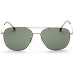 Hugo Boss // Men's Aviator Sunglasses // Matte Gold + Green