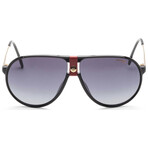 Carrera // Unisex Square Sunglasses // Black Gold + Smoke Gradient
