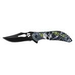 Spring Assisted Knife // DS-A2006 // Skull (Yellow Skeleton)