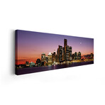 Night Skyline Detroit MI by Panoramic Images (12"H x 36"W x 1.5"D)