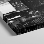 Minneapolis Panoramic Skyline Cityscape (Black & White - Evening) by Unknown Artist (12"H x 36"W x 1.5"D)