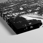 Los Angeles Panoramic Skyline Cityscape (Black & White - Night View) by Unknown Artist (12"H x 36"W x 1.5"D)