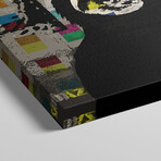 The Thinker Monkey Color Dots Panoramic by Unknown Artist (12"H x 36"W x 1.5"D)