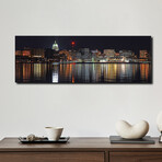 Madison Panoramic Skyline Cityscape (Night) by Unknown Artist (12"H x 36"W x 1.5"D)