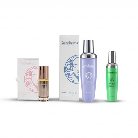 Dermalactives // Intensive Firming Eye Serum + Purifying Cleansing Gel + Purifying Apple Cider Toner Mist