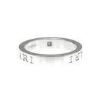 Bulgari // 18k White Gold Double Logo Ring // Ring Size 8.5 // Store Display