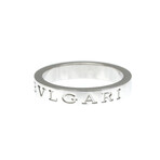 Bulgari // 18k White Gold Double Logo Ring // Ring Size 8.5 // Store Display