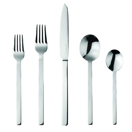 Stile By Pininfarina Flatware  Set with Steak Knife - 5 Pcs. - Mirror