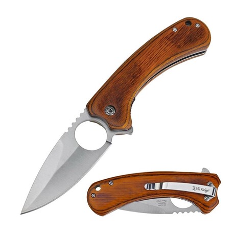 Spring Assisted Knife // ER-A2004 // Wood (Cherry)