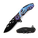 Spring Assisted Knife // SE-0163 // Dragon (Blue)
