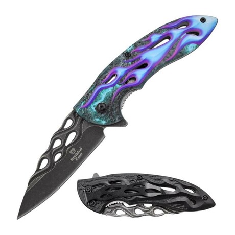 Spring Assisted Knife // C- // Flames (Orange)