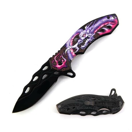 Spring Assisted Knife // SE-0163 // Dragon (Pink)