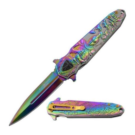 Spring Assisted Knife // DF-0153 // Knight (Rainbow)