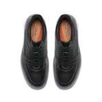 Un Briley Tie Leather Sneakers // Black (US: 7)