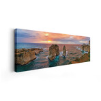 Sunset at the Raouche Coast, Beirut, Lebanon by Panoramic Images (12"H x 36"W x 1.5"D)