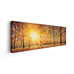 Extra Wide Panorama Of Gorgeous Forest In Autumn by Valery Rybakow (12"H x 36"W x 1.5"D)