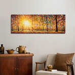Extra Wide Panorama Of Gorgeous Forest In Autumn by Valery Rybakow (12"H x 36"W x 1.5"D)