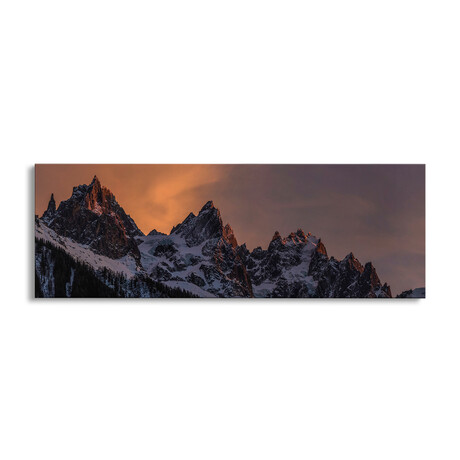 Aiguilles de Chamonix In The French Alps, Haute Savoie, France by Alex Buisse (12"H x 36"W x 1.5"D)