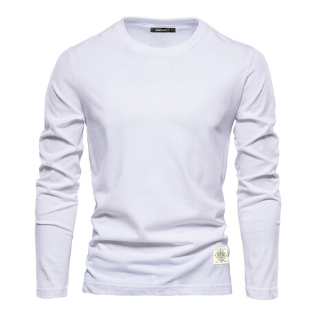 Crewneck Long-Sleeve Slim Fit T-Shirt // White (XS)