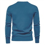 Crewneck Long-Sleeve w/ Ribbed Cuff & Hem Sweater // Blue Mist (XL)
