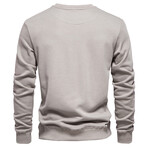 Crewneck Long-Sleeve w/ Ribbed Cuff & Hem Sweatshirt // Light Gray (XS)