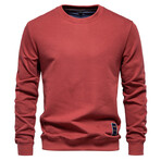 Crewneck Long-Sleeve w/ Ribbed Cuff & Hem Sweatshirt // Orange (S)