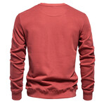Crewneck Long-Sleeve w/ Ribbed Cuff & Hem Sweatshirt // Orange (S)